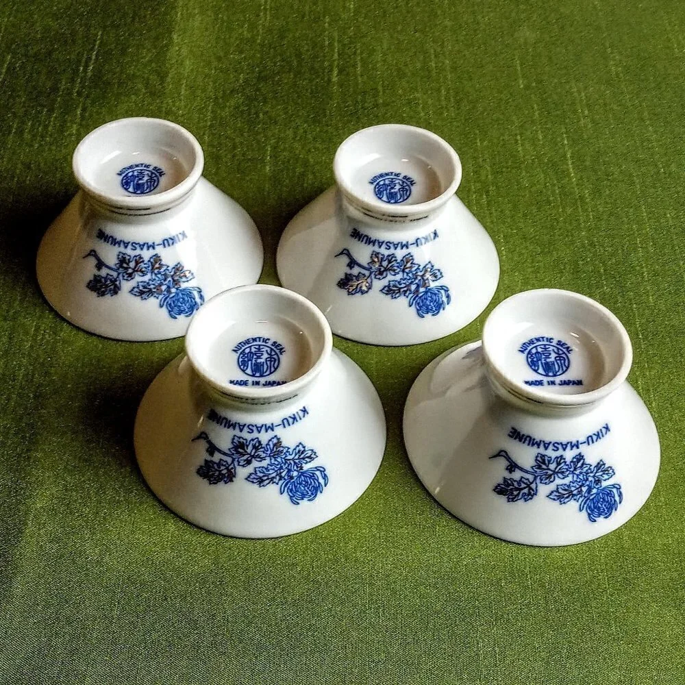 Set of Japanese Kiku-Masamune Porcelain Sake Cups